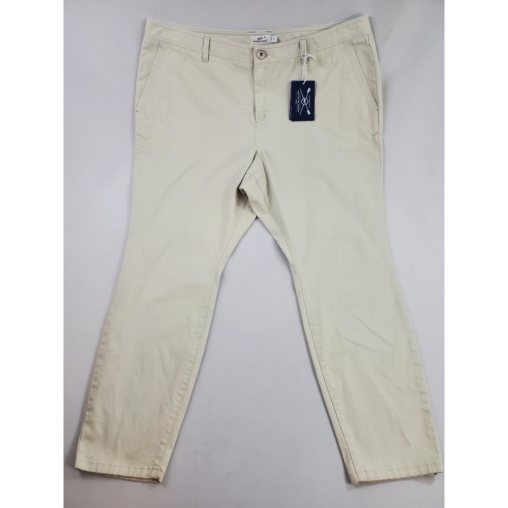 Vineyard Vines Womens Utility Pants Khaki Skinny High Waist VVF0050106 Size 20